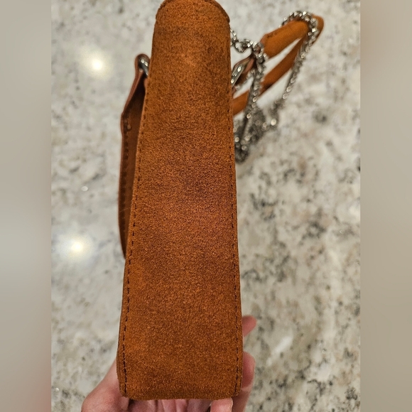 Urban Outfitters Riley Suede Grommet Mini Tote Bag - Brown LIKE NEW Fall Festiva - Picture 4 of 7